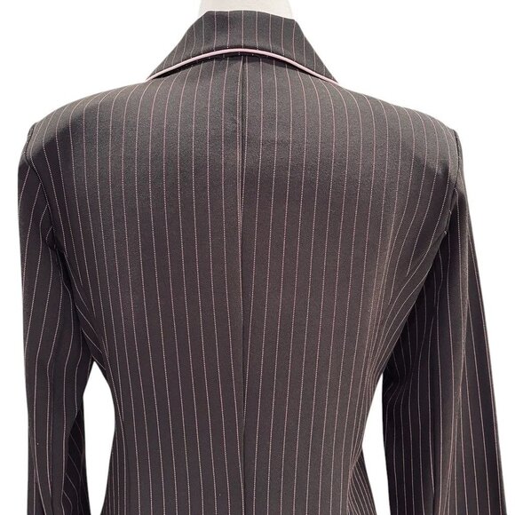 Ruby Rox Pinstripe Blazer Brown Pink Womens Size 13 Preppy Y2K Career Retro - Picture 12 of 12
